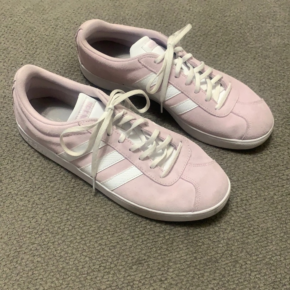 Adidas Ortholite Float Suede Pink White Stripe